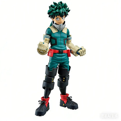 Detailed my hero academia heroes pvc figure of izuku midoriya in teal uniform with red belt in retail box display model