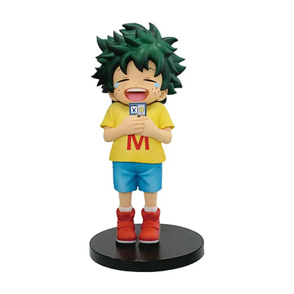 My hero academia age of heroes pvc figurine of green-haired boy in yellow shirt on black base made of durable pvc