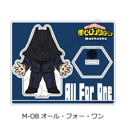 My hero academia ashiro mina acrylic stand featuring black stylized figure in dark suit and mask halloween ornament