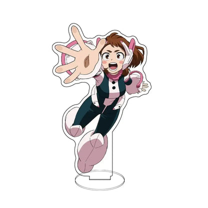 My hero academia bakugo acrylic standee featuring a dynamic black and pink suit anime character in clear acrylic material