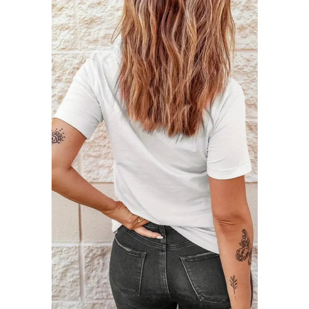White short-sleeved cotton t-shirt with relaxed fit and subtle back seam detail featuring bakugo katsuki design