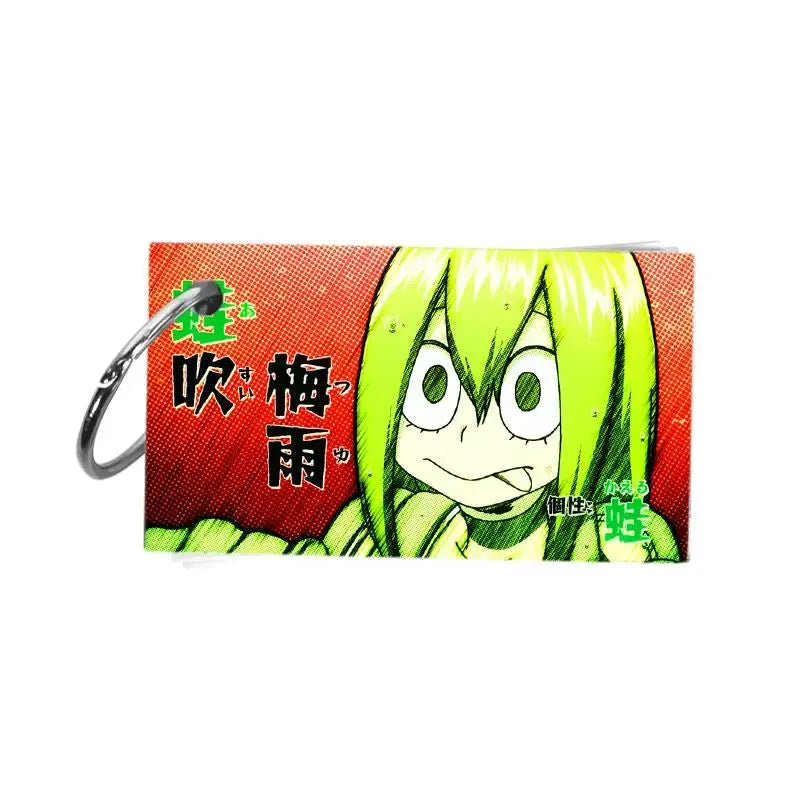 My hero academia character notepad featuring a vibrant green anime character on a red background with japanese text and a metal ring, official china animation product