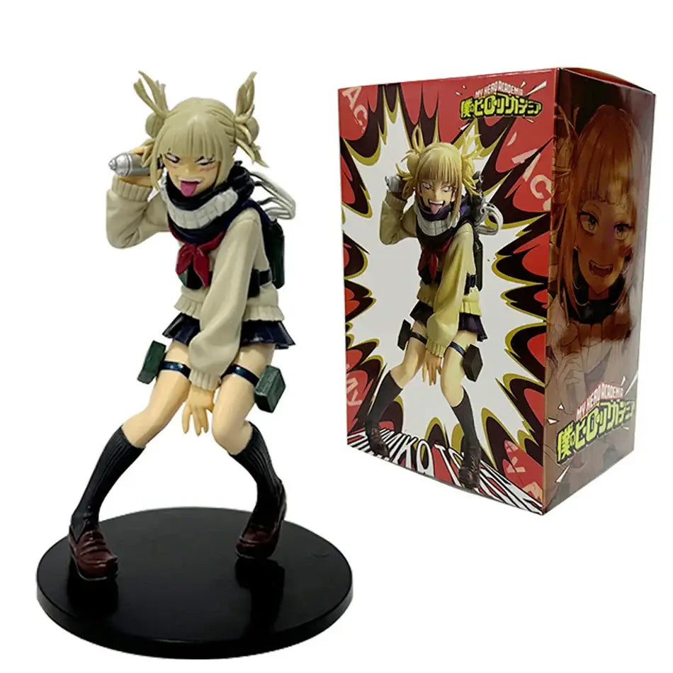 My Hero Academia character pvc figure features a blonde anime girl in beige sweater and red scarf for anime fans