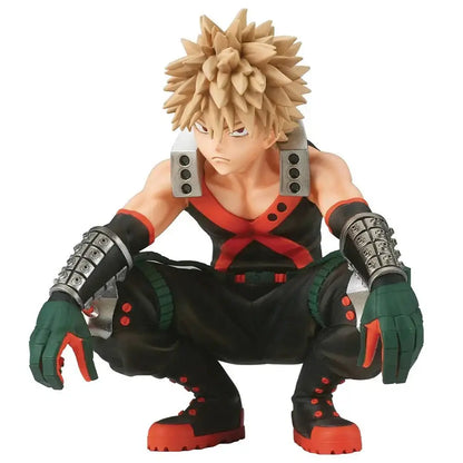 A durable pvc my hero academia character pvc figure of izuku midoriya with blonde hair and black red outfit for anime fans