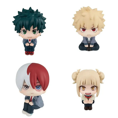 Chibi-style my hero academia character pvc figure collectible model in school uniforms with vibrant hair for anime fans