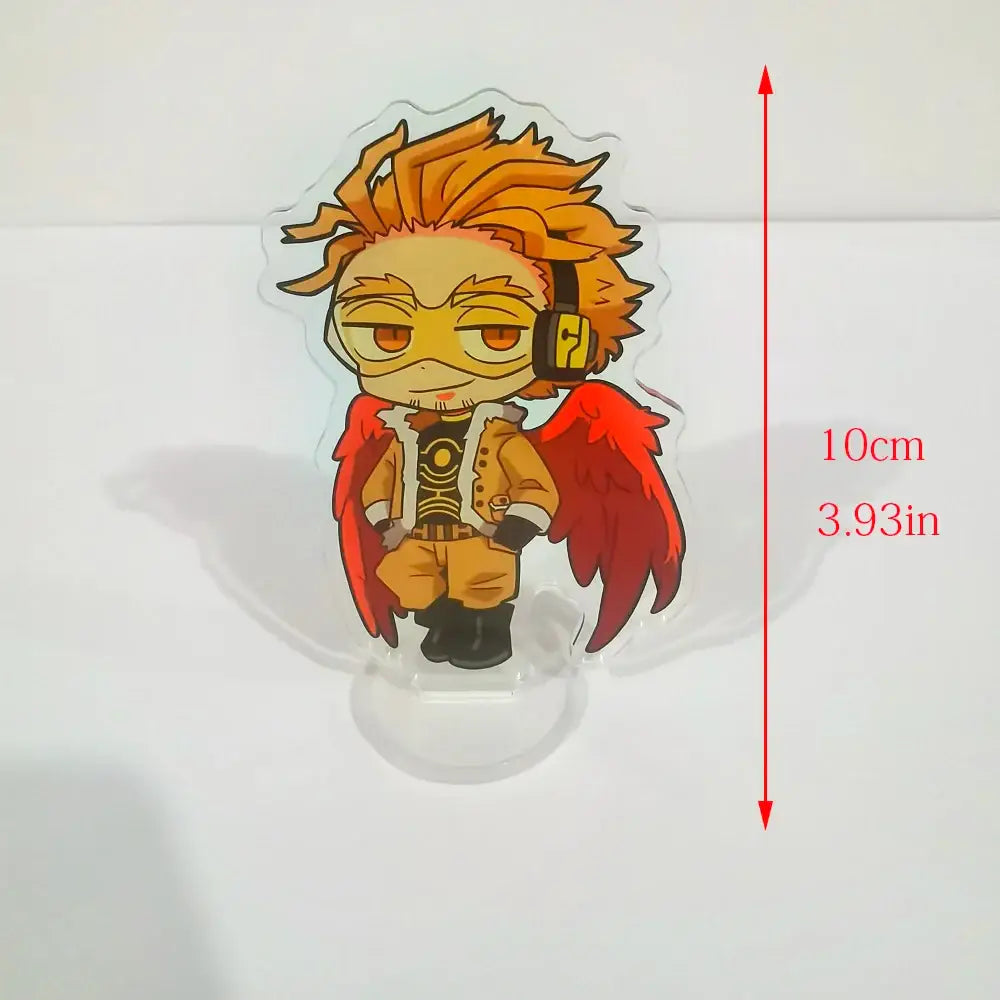 My hero academia deku acrylic figure stand with chibi orange hair character red wings headphones desk decor