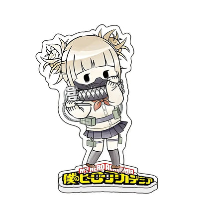 My Hero Academia Deku acrylic standee featuring chibi blonde girl in school uniform with mask and gear on clear acrylic