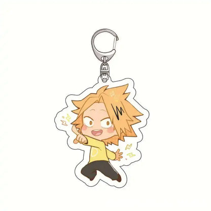 My hero academia lightweight acrylic keychain featuring a chibi orange-haired character with lightning bolt graphics