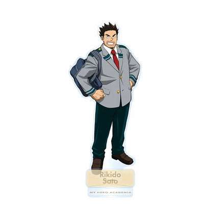 Gray and green-accented rikido sato school uniform acrylic standee display piece for my hero academia fans