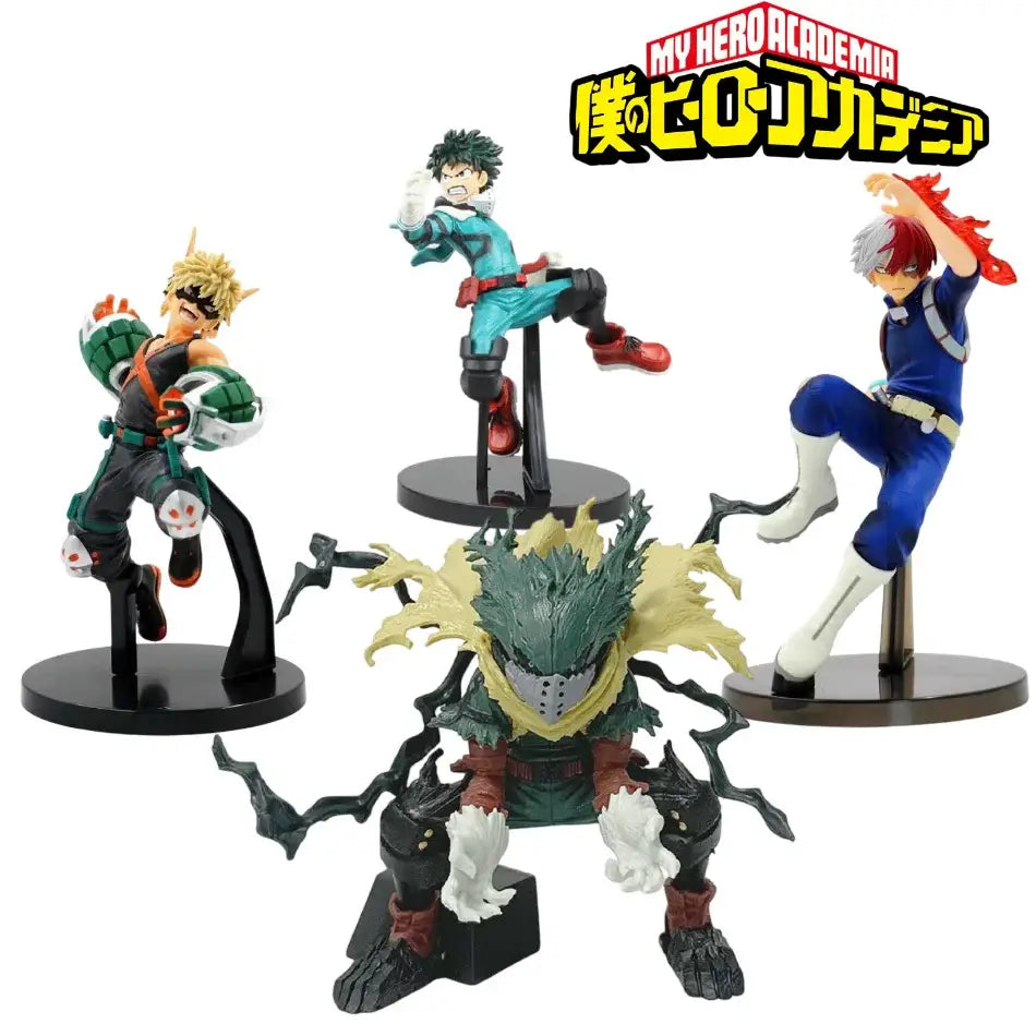 My hero academia izuku midoriya pvc figure 11cm with vibrant colors and detailed designs featuring bakugo todoroki and green-haired villain