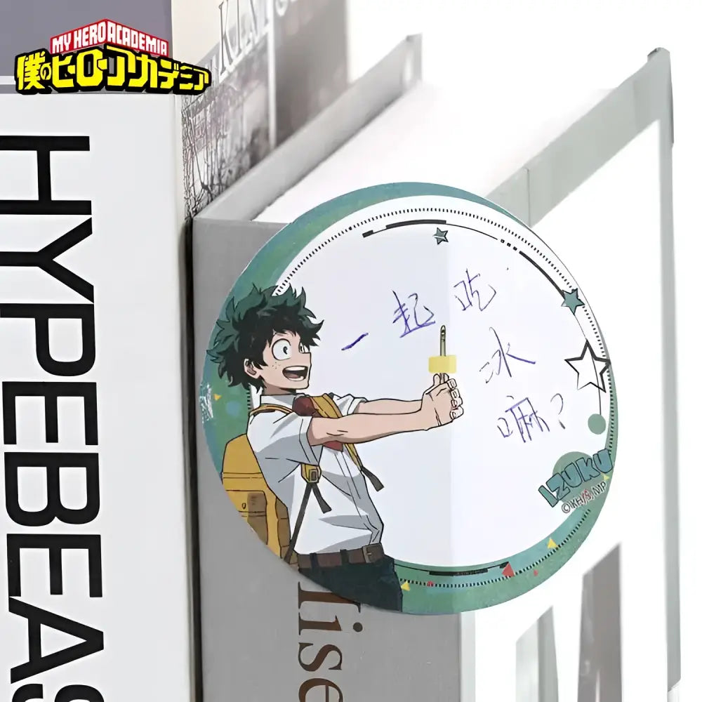 Circular my hero academia midoriya izuku sticky note set with popsicle design and handwritten japanese text decoration