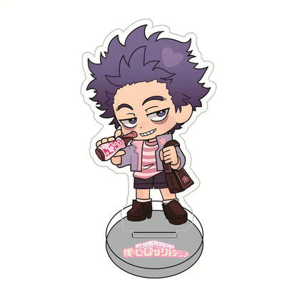 Hero academia sakura 10cm acrylic stand featuring purple-haired chibi character on circular base with pink show title
