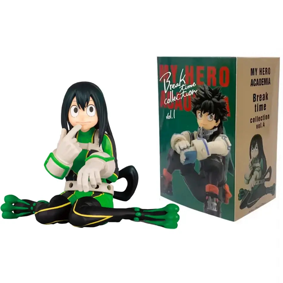 Green and black my hero academia premium version pvc figurine seated pose with green accents on outfit