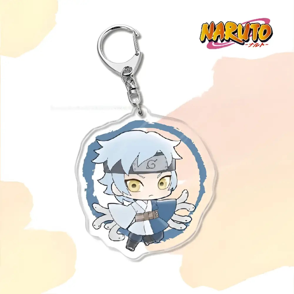 Clear acrylic naruto acrylic keychain featuring chibi shikamaru nara with silver hair yellow eyes bag charm accessory