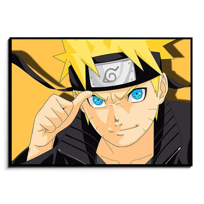 A framed naruto canvas wall art with vibrant hd print of naruto uzumaki in five sizes for wall decoration