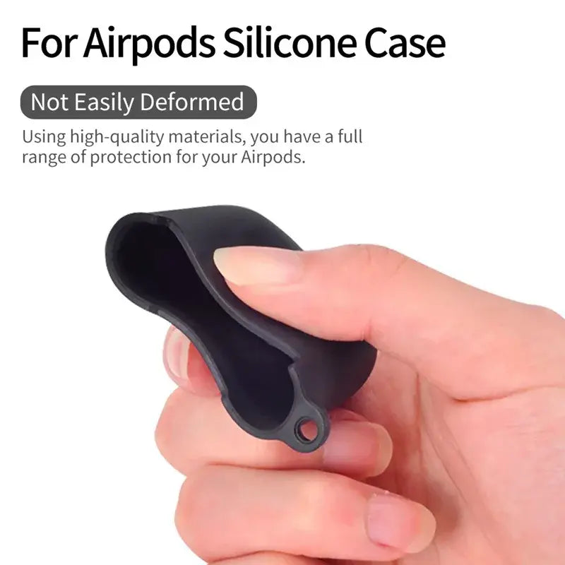 Black soft tpu Naruto earphone case for AirPods with snug fit and small loop for easy carrying