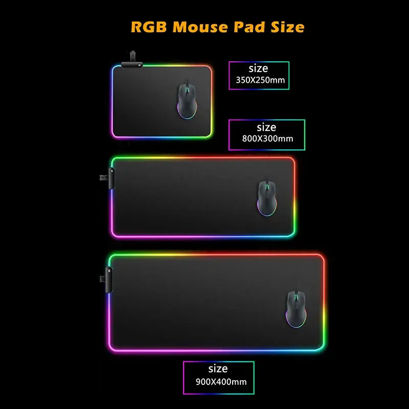 Naruto itachi uchiha rgb mouse pad with sleek black surface and vibrant rainbow illuminated edges for gaming desk setup
