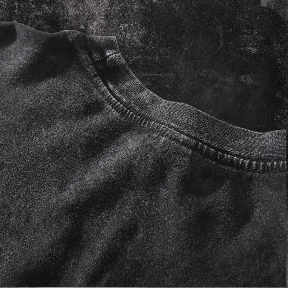 Black cotton crewneck t-shirt with ribbed neckline and acid wash design featuring naruto kakashi hatake vintage style