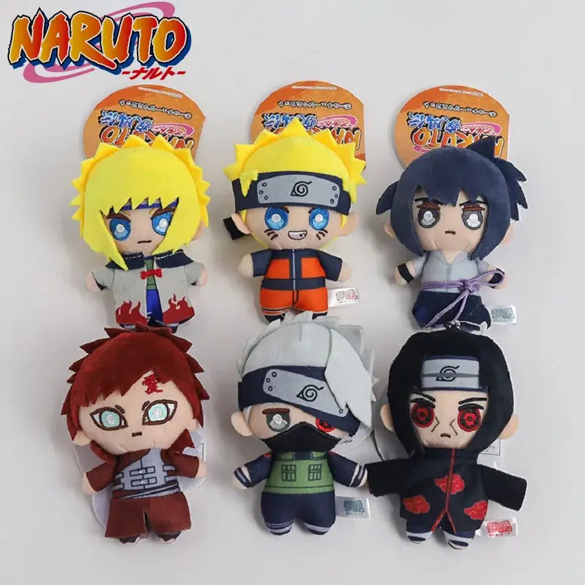 Six soft plush naruto kakashi keychains in vibrant colors with detailed costumes for backpacks and pendants