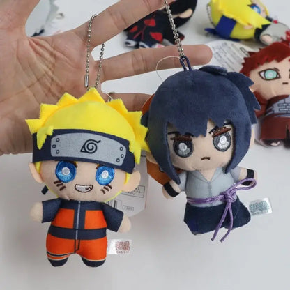 Naruto kakashi plush keychain 10cm yellow and orange chibi naruto with spiky hair blue eyes orange jumpsuit backpack pendant
