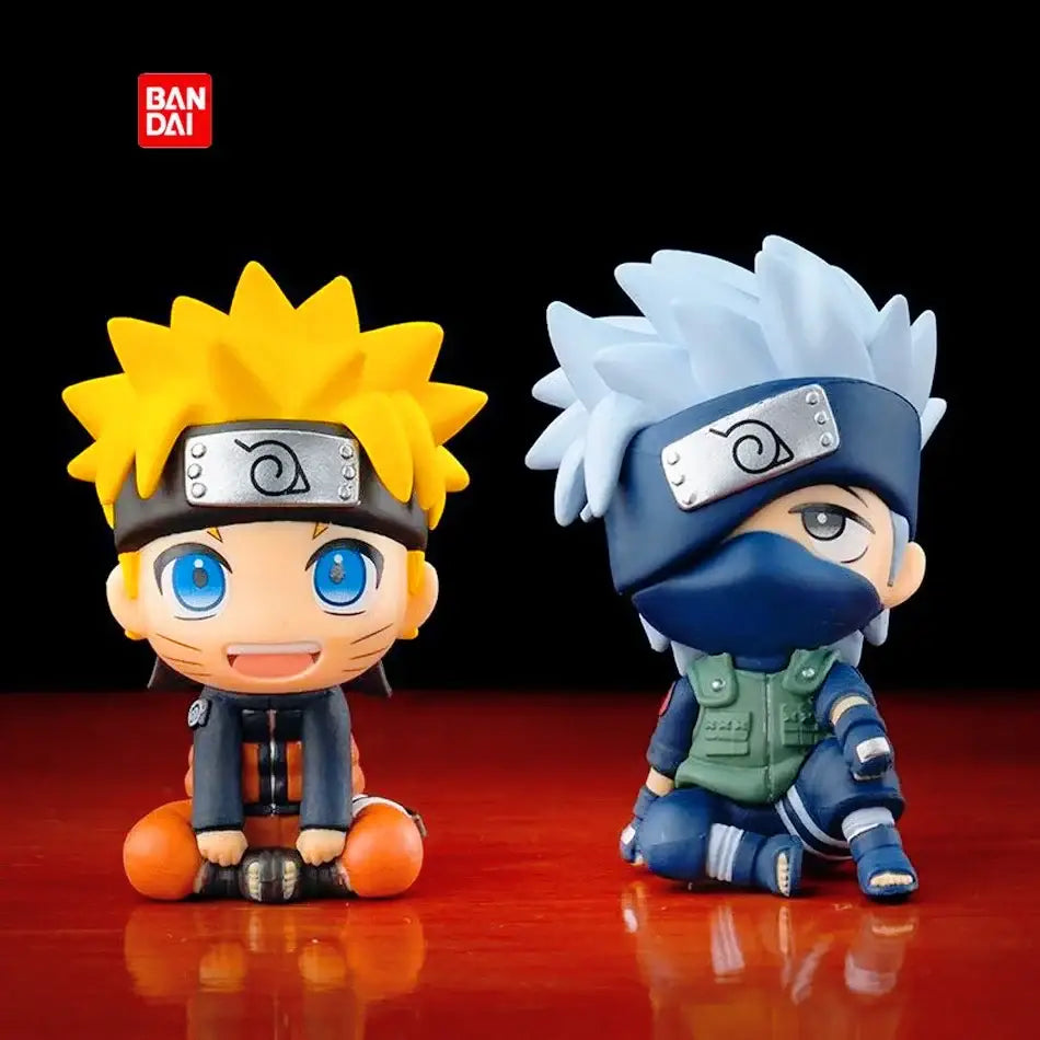 Naruto kakashi q version anime figure with vibrant yellow spiky hair silver pvc collectible model with uzumaki headband