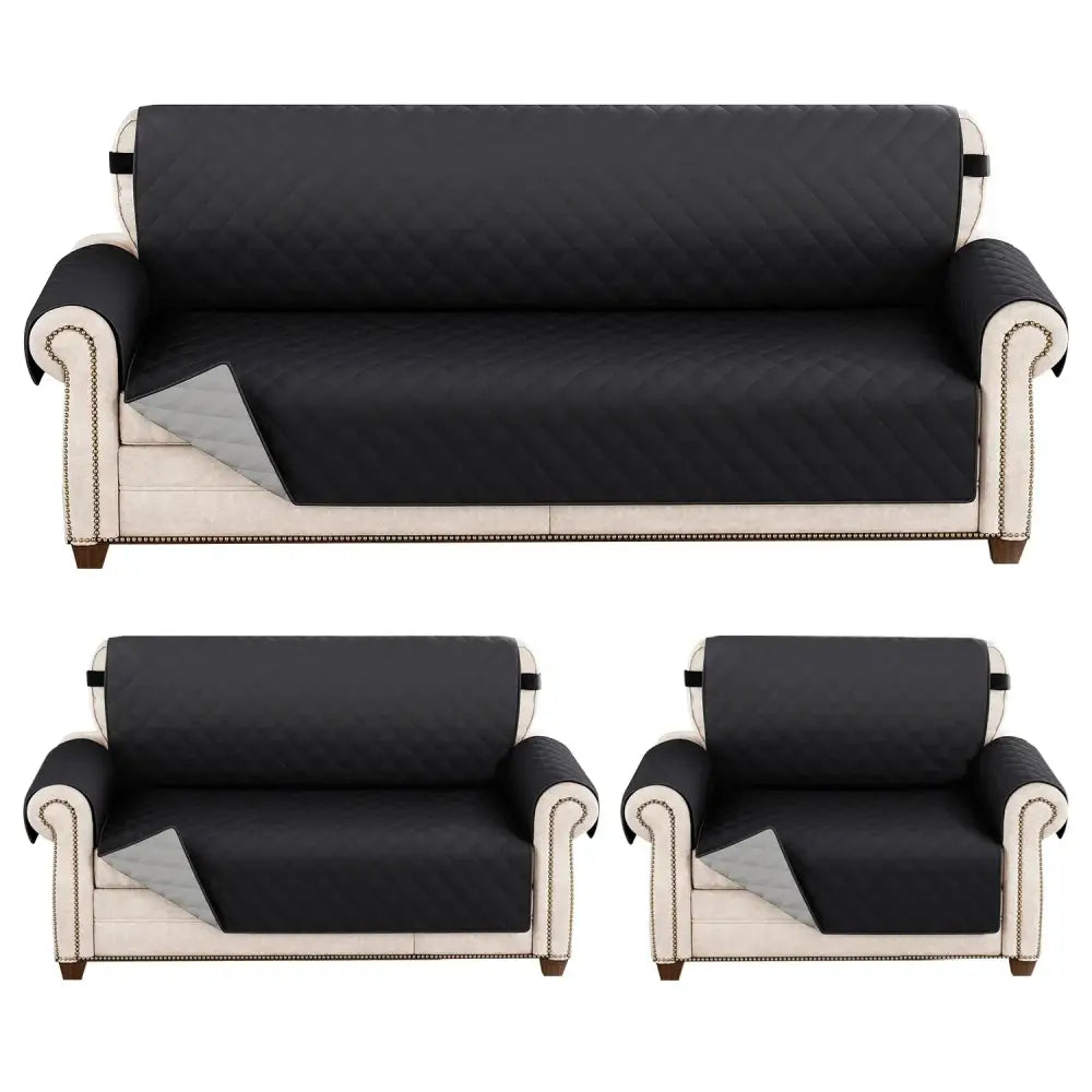 Black quilted diamond pattern naruto kakashi sofa cover set for living room waterproof kakashi sofa cover