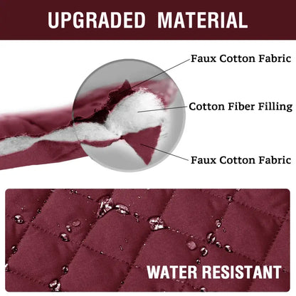 Maroon quilted naruto kakashi sofa cover with diamond pattern, faux cotton fabric, and cotton fiber filling, water-resistant