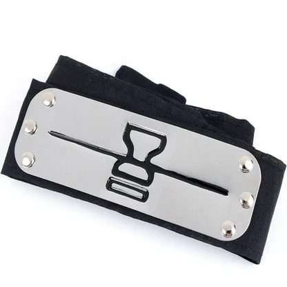 Black fabric kakashi uchiha headband with a silver metal plate engraved with akatsuki logo for cosplay use
