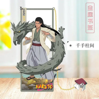 A translucent acrylic stand featuring senju hashirama in a white robe with a grey dragon for naruto fans