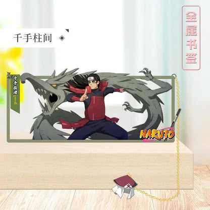 Naruto metal bookmark featuring a printed illustration of Haku in dragon form with red and black metallic design