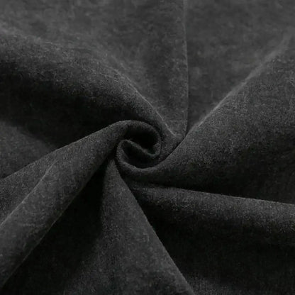 Dark gray textured fabric with soft fuzzy surface on the naruto minato namikaze oversized washed tee