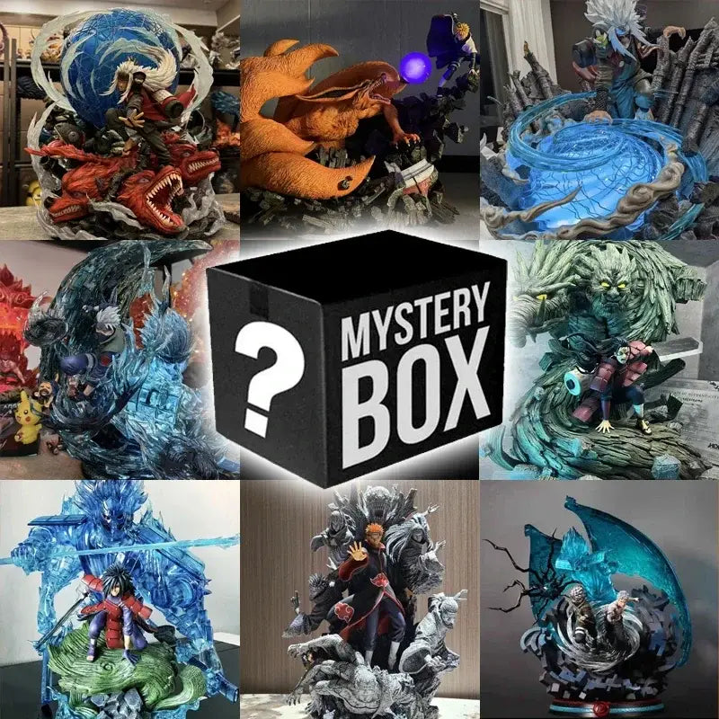 Naruto mystery blind box featuring colorful detailed anime character statues collectible figures in a blind box