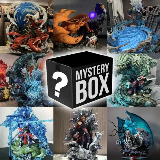 Naruto mystery blind box featuring colorful detailed anime character statues collectible figures in a blind box