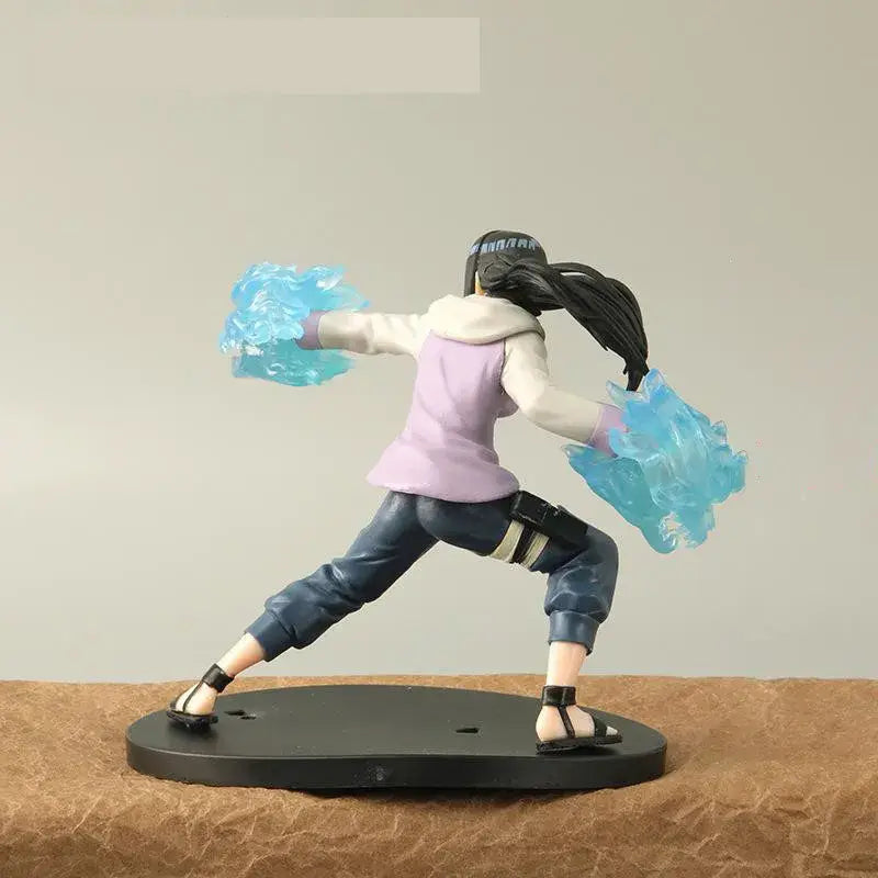 Naruto rock lee action figure in dynamic pose with lavender hoodie and blue energy orbs made of high-grade pvc