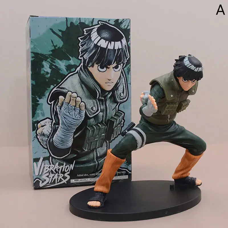 Naruto rock lee action figure in green and orange dynamic pose made of high-grade pvc 16cm model