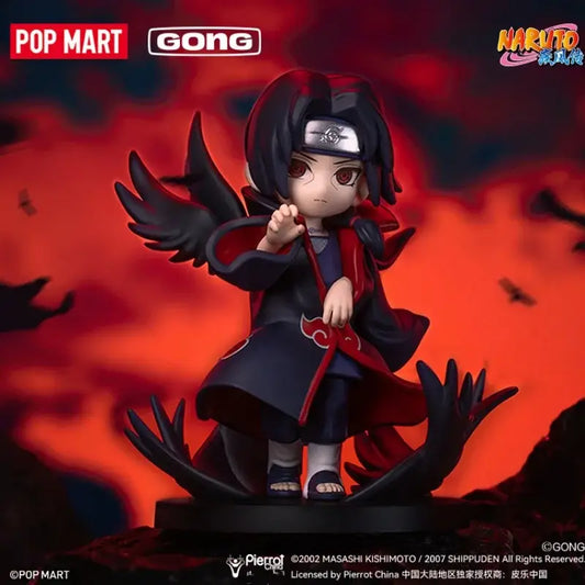 Naruto shippuden akatsuki blind box chibi-style black and red figurine with wings wearing detailed cloak and headband