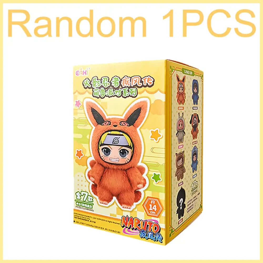 Orange fox-themed naruto shippuden blind box plush figure in opp bag soft stuffed doll collectible toy