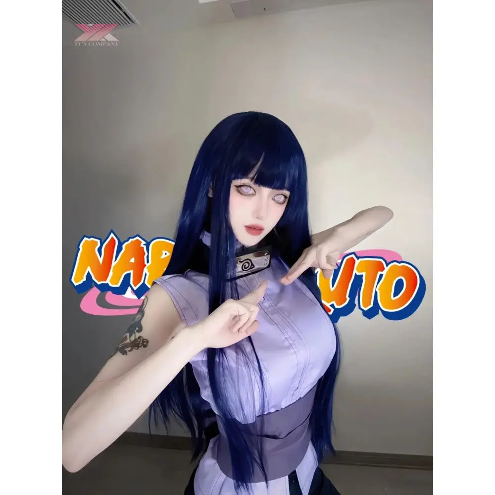 Lavender and gray naruto shippuden hinata hyuga cosplay set with high collar fitted bodice and matching belt