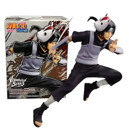Uchiha itachi figure mid-action holding sword with white fox mask black and gray 17cm pvc statue naruto shippuden