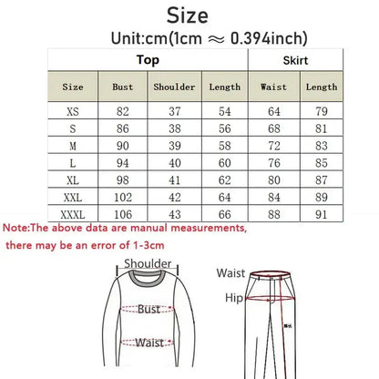 Size chart for neon genesis evangelion ayanami rei shirt strap dress and skirt with measurements in centimeters from xs to xxxl