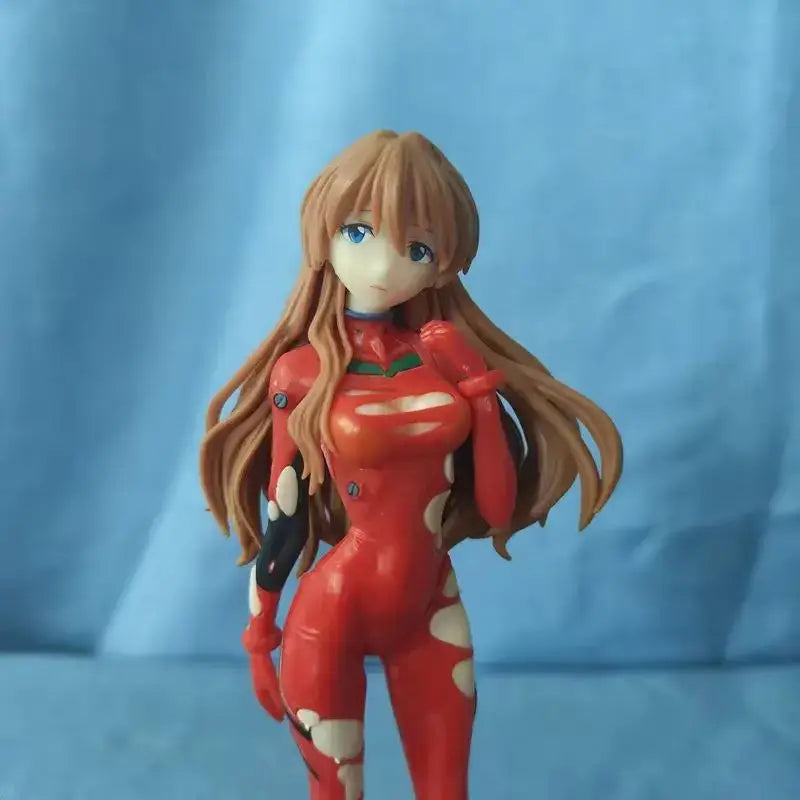 Neon genesis evangelion ayanami rei pvc figure 18cm featuring red and white unit-01 pilot with long brown hair