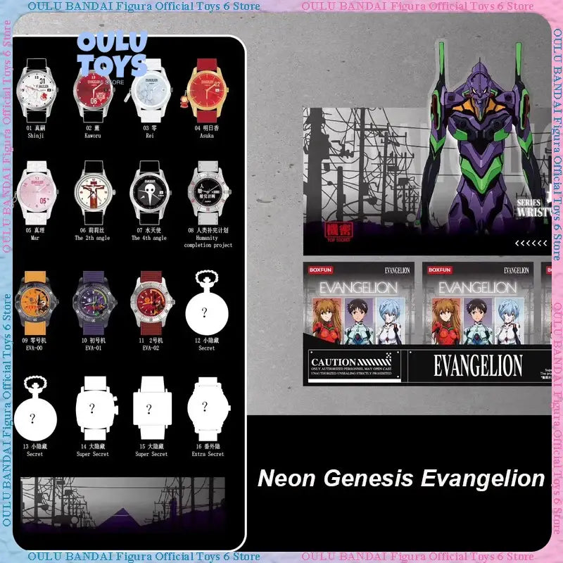 Purple and green neon genesis evangelion unit-01 figure in angular design from genesis evangelion blind box series