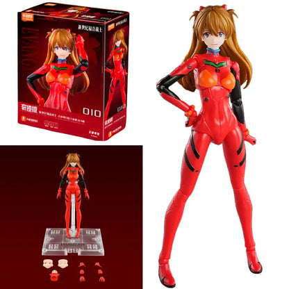 Neon genesis evangelion eva-01 assembled figure featuring red and black articulated asuka langley soryu with orange accents