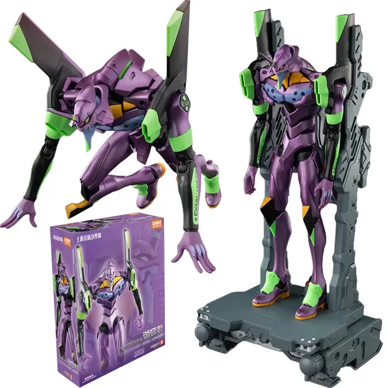 Neon genesis evangelion eva-01 figure legend edition action figure in purple green with black orange and gray accents