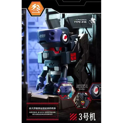 Dark blue and black plastic neon genesis evangelion eva 03 series robot figurine with red accents hardcore-q type-eva