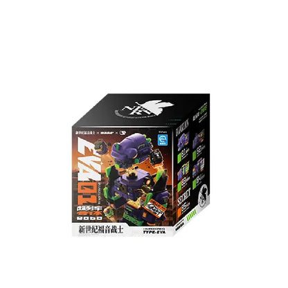 Neon genesis evangelion purple and green plastic eva unit-02 model kit in black nerv branded box for collection mode