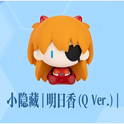 Orange-haired neon genesis evangelion mini figurine in red outfit with black eye patch magnetic fridge magnet