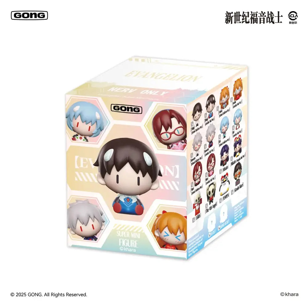 Neon genesis evangelion eva mini figurine collectible box featuring colorful chibi style magnetic eva mini figurines
