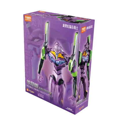 Purple and green neon genesis evangelion eva test type-01 action figure in detailed plastic packaging box legend edition