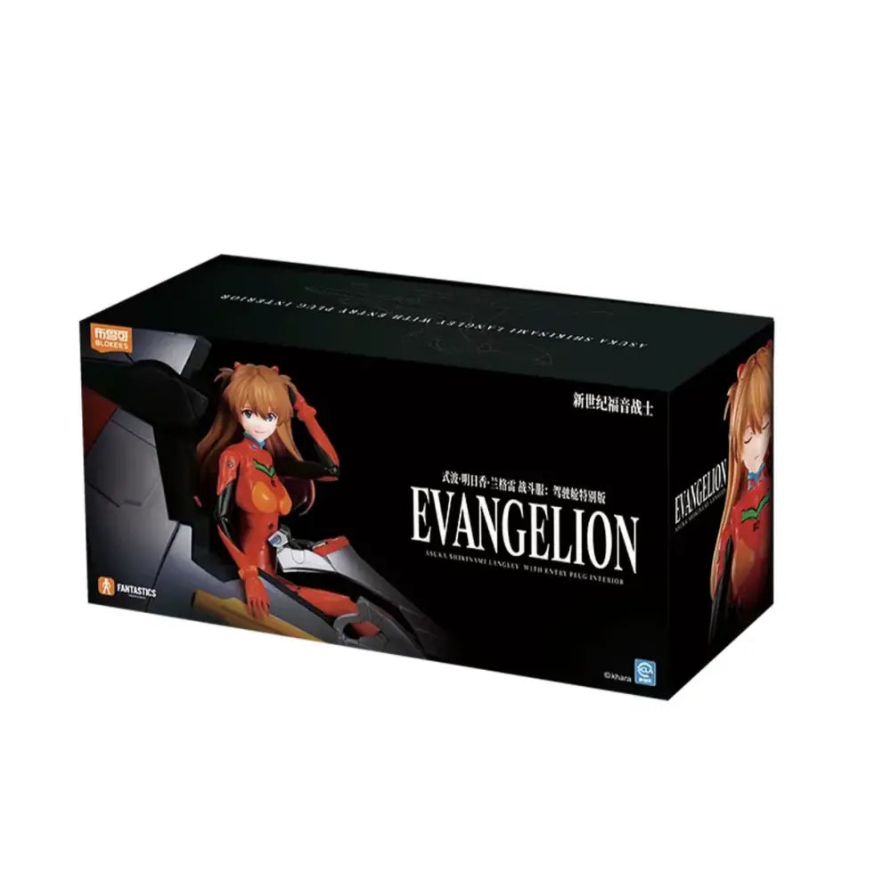 Black box packaging for neon genesis evangelion eva test model figure featuring asuka langley soryu in vibrant red suit